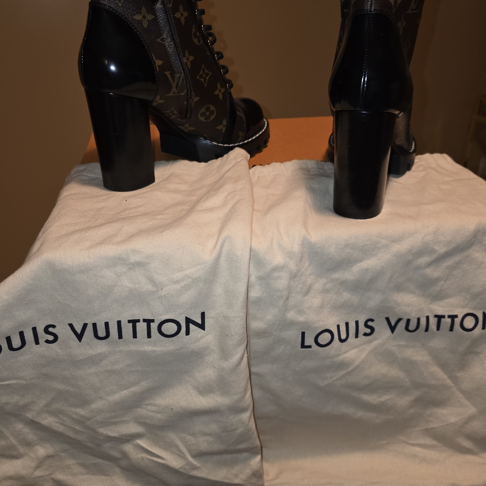 Louis Vuitton Black Monogram Ankle Boots